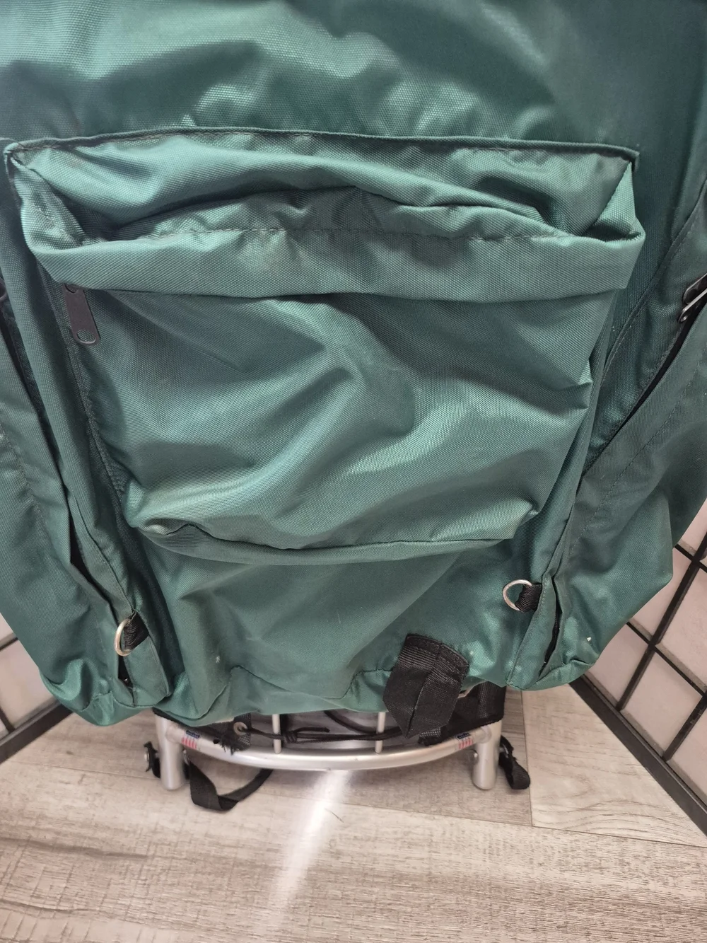 Vintage Aluminum CAMP WAYS External Frame Backpack Made in USA Green Nylon
